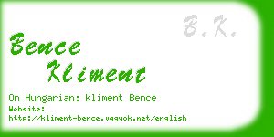 bence kliment business card